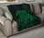 Hawaii Turtle Kanaka Map Hibiscus Poly Premium Quilt - Green - Polynesian Pride