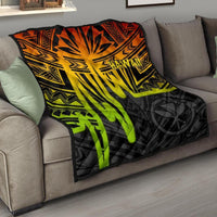 Hawaii Premium Quilt - Kanaka Maoli With Polynesian Pattern In Heartbeat Style (Reggae) - Polynesian Pride