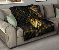 Hawaiian Turtle Hibiscus - Premium Quilt - Flora Style - Polynesian Pride