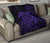 Hawaii Turtle Kanaka Map Hibiscus Poly Premium Quilt - Purple - Polynesian Pride