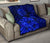 Hawaiian Map Turtle Hibiscus Vintage Polynesian Premium Quilt Blue - Polynesian Pride