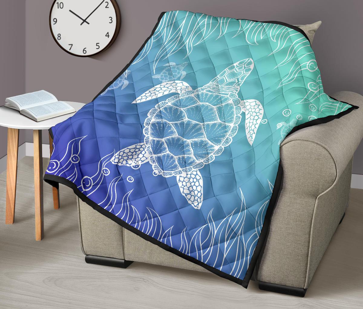 Turtle Blur Background Premium Quilt - Polynesian Pride
