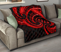 New Zealand Maori Mangopare Premium Quilt Polynesian - Red - Polynesian Pride