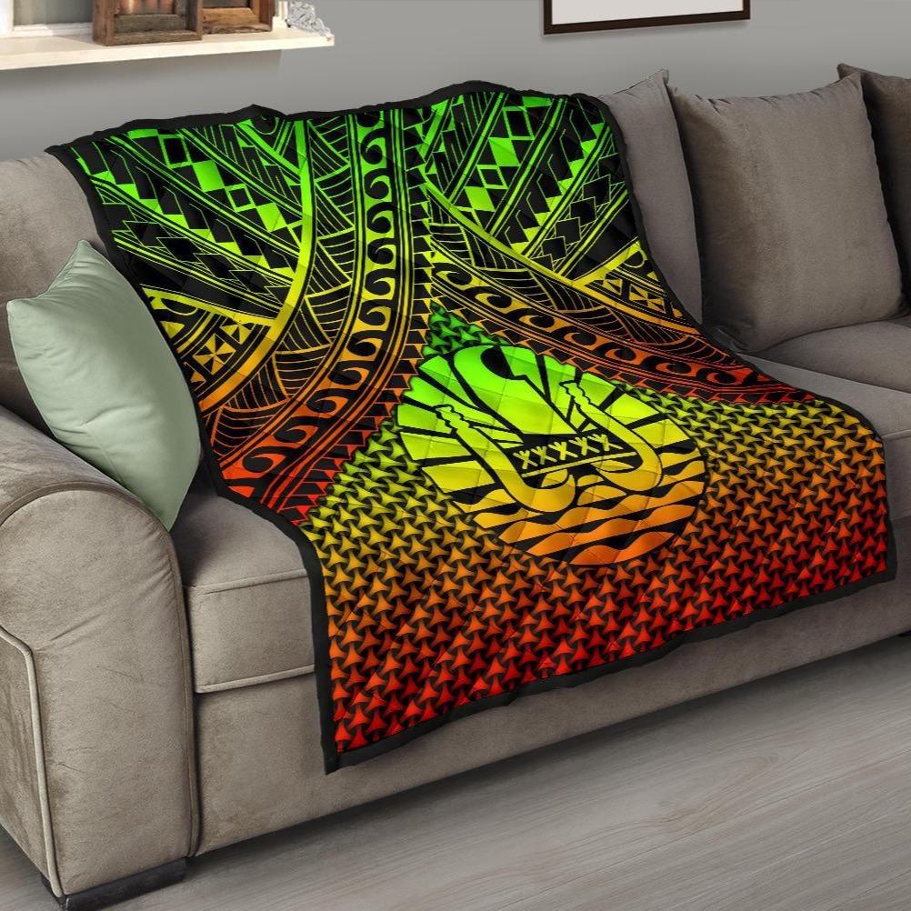 Polynesian Tahiti Premium Quilt - Reggae Vintage Polynesian Patterns - Polynesian Pride