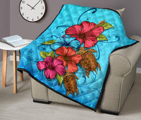 Ocean Hibiscus Premium Quilt - Polynesian Pride