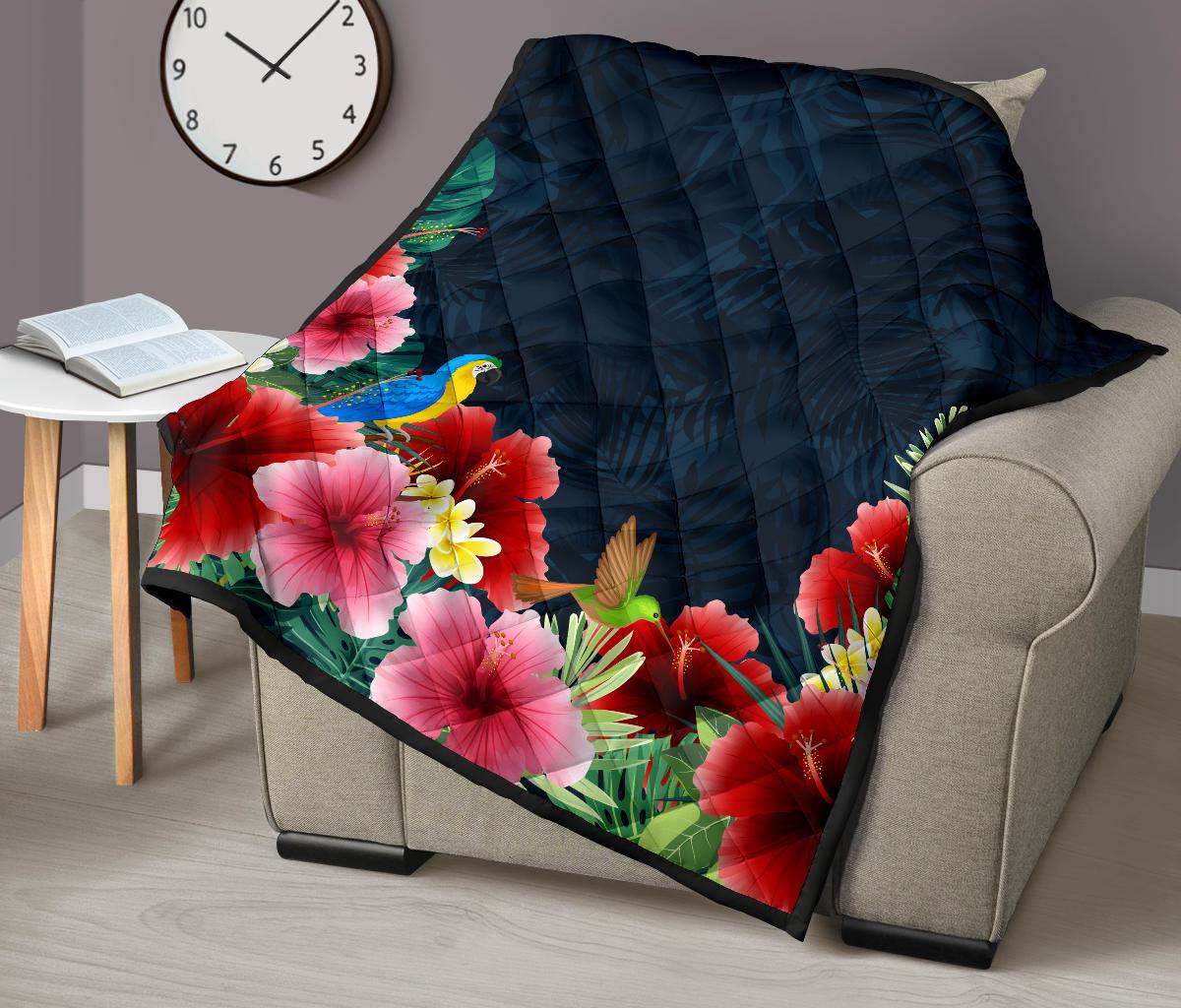 Forest Hibiscus Premium Quilt - Polynesian Pride