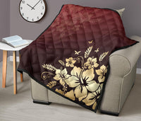 Golden Hibiscus Premium Quilt - Polynesian Pride