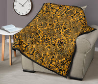 Polynesian Premium Quilt Yellow Black - Polynesian Pride