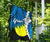 Palau Polynesian Custom Personalised Flag - Tribal Wave Tattoo Blue Flag Style - Polynesian Pride