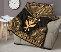 Hawaii Premium Quilt - Kanaka Maoli Polynesian Chief Gold Version - Polynesian Pride