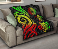 American Samoa Premium Quilt - Reggae Tentacle Turtle - Polynesian Pride