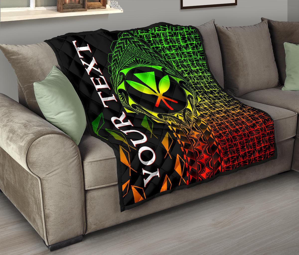Hawaii Custom Personalised Premium Quilt - Kanaka Maoli Rocket Style (Reggae) - Polynesian Pride