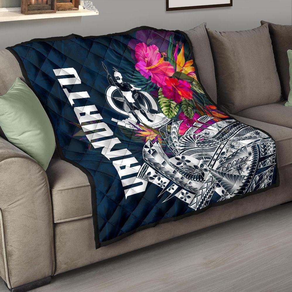 Vanuatu Polynesian Premium Quilt - Summer Vibes Blue - Polynesian Pride