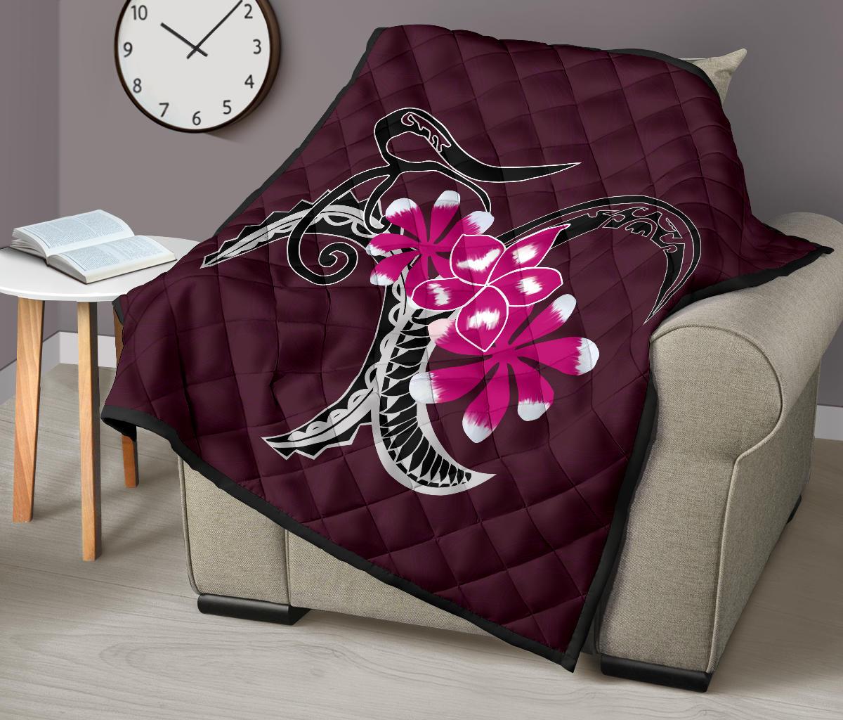 Plumeria Polynesia Pink Premium Quilt - Polynesian Pride