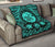 Hawaii Premium Quilt - Hawaii Map Honu Hibiscus Turquoise Polynesian Premium Quilt - Polynesian Pride