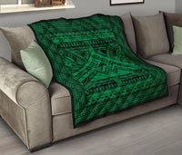 Hawaii Polynesian Mauna Kea Premium Quilt Green - Polynesian Pride