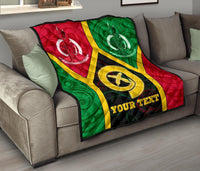 Polynesian Vanuatu Custom Personalised Premium Quilt - Vanuatu Flag and Coat Of Arms - Polynesian Pride