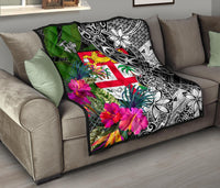 Fiji Premium Quilt - Turtle Plumeria Banana Leaf - Polynesian Pride