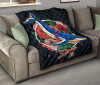 Hawaii Premium Quilt - Hibiscus Whale Turtle - Polynesian Pride