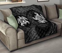 Hawaii Polynesian Turtle Premium Quilt White - Polynesian Pride