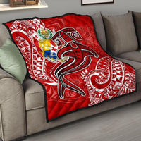 Tonga Premium Quilt - Red Shark Polynesian Tattoo - Polynesian Pride