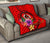 Vanuatu Polynesian Custom Personalised Premium Quilt - Floral With Seal Red - Polynesian Pride