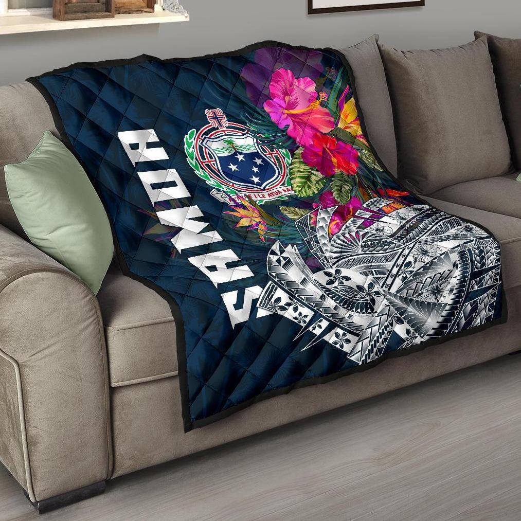 Samoa Premium Quilt - Samoan Summer Vibes Blue - Polynesian Pride