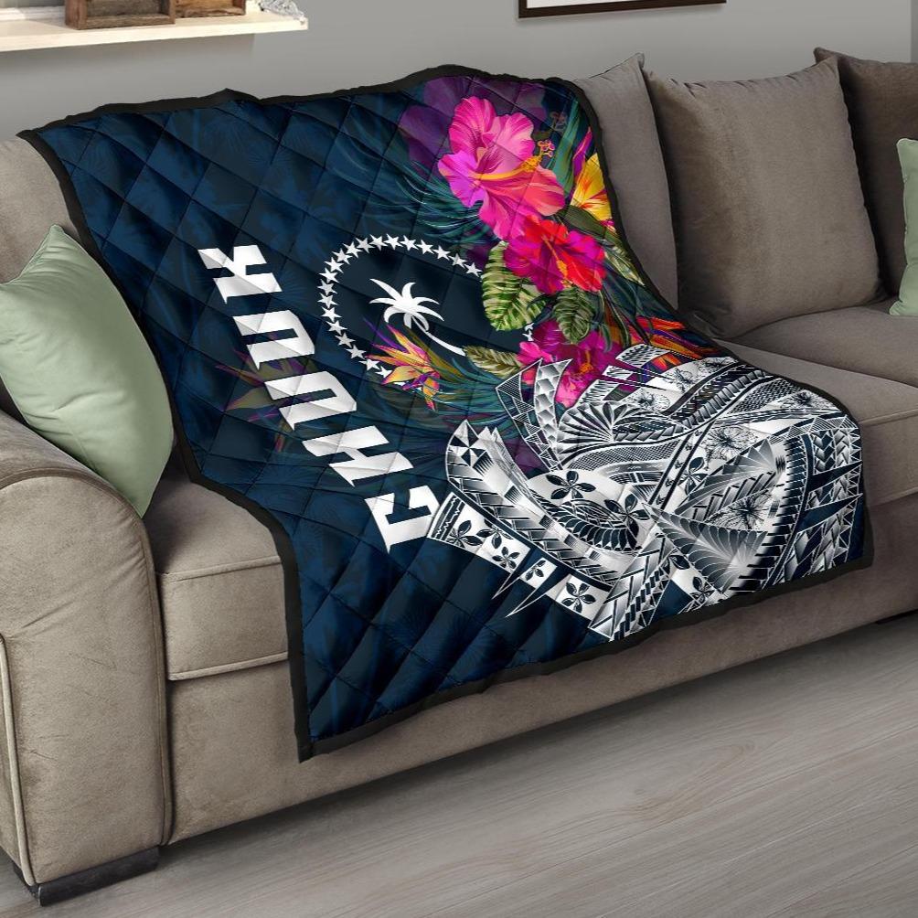 Chuuk Premium Quilt - Chuuk Summer Vibes Blue - Polynesian Pride