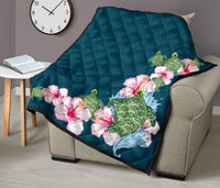 Hibiscus Turtle Dance Premium Quilt - Polynesian Pride