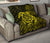 Hawaii Turtle Kanaka Map Hibiscus Poly Premium Quilt - Yellow - Polynesian Pride