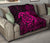 Hawaii Turtle Kanaka Map Hibiscus Poly Premium Quilt - Pink - Polynesian Pride