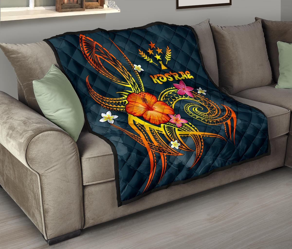 Kosrae Polynesian Premium Quilt - Legend of Kosrae (Blue) - Polynesian Pride