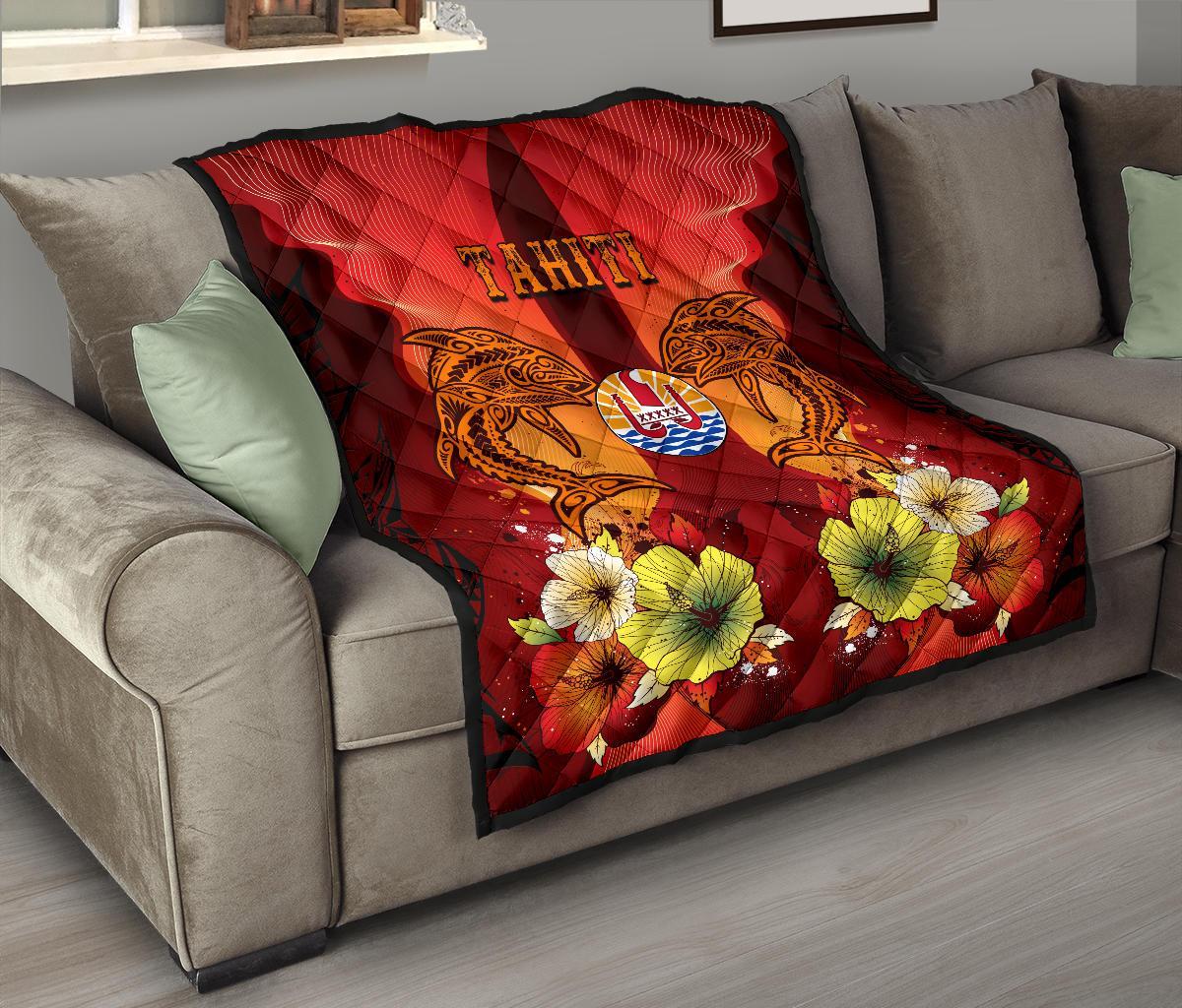 Tahiti Premium Quilt - Tribal Tuna Fish - Polynesian Pride