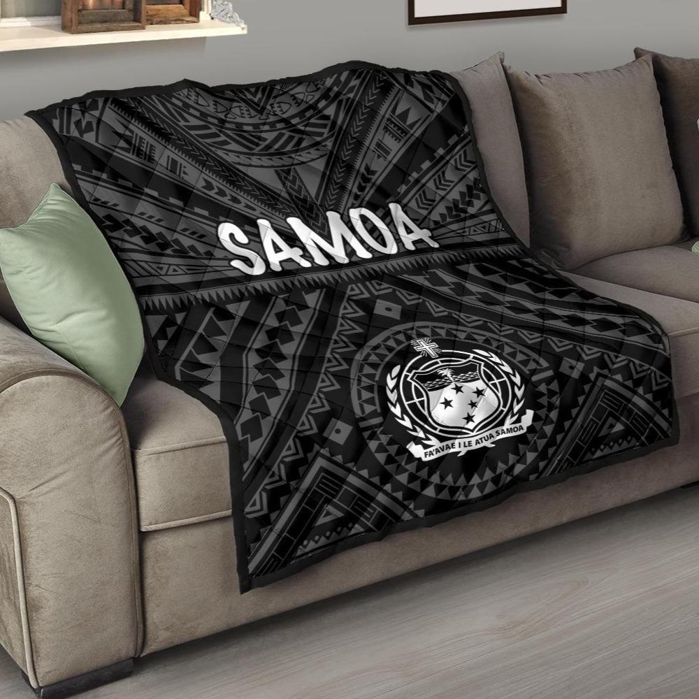 Samoa Premium Quilt - Samoa Seal In Polynesian Tattoo Style Black - Polynesian Pride