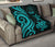 Marshall Islands Premium Quilt - Turquoise Tentacle Turtle Crest - Polynesian Pride