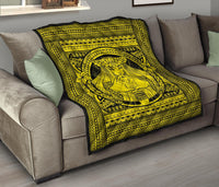 Hawaii Polynesian Pele Kanaka Premium Quilt Yellow - Polynesian Pride