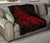 Hawaii Map Turtle Hibiscus Divise Red Polynesian Premium Quilt - Polynesian Pride