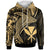 Hawaii Kanaka Maoli Hoodie Humpback Whale & Coat of Arms Gold Unisex Gold - Polynesian Pride