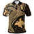 Papua New Guinea Polo Shirt Humpback Whale and Coat of Arms Gold Unisex Gold - Polynesian Pride