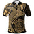 Palau Polo Shirt Humpback Whale and Coat of Arms Gold Unisex Gold - Polynesian Pride