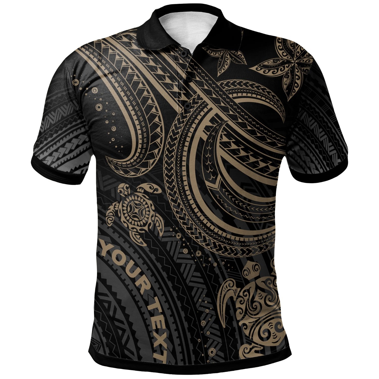 Polynesian Custom Polo Shirt Gold Turtle Unisex Gold - Polynesian Pride