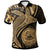 American Samoa Polo Shirt Humpback Whale and Coat of Arms Gold Unisex Gold - Polynesian Pride