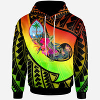 Guam Hoodie Polynesian Hook and Hibiscus (Raggae) Unisex Raggae - Polynesian Pride
