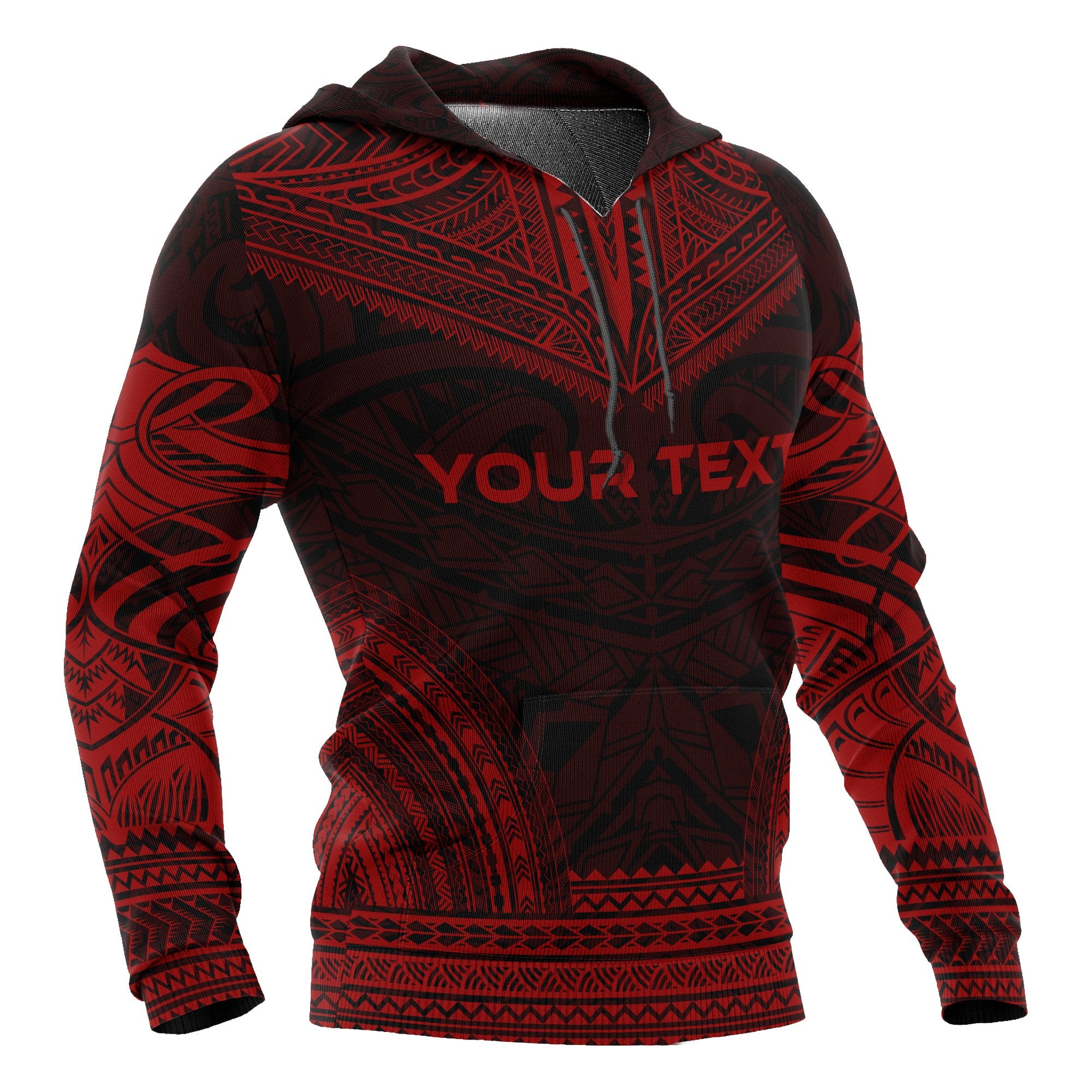 Cook Islands Polynesian Chief Custom Hoodie Red Version Unisex Red - Polynesian Pride