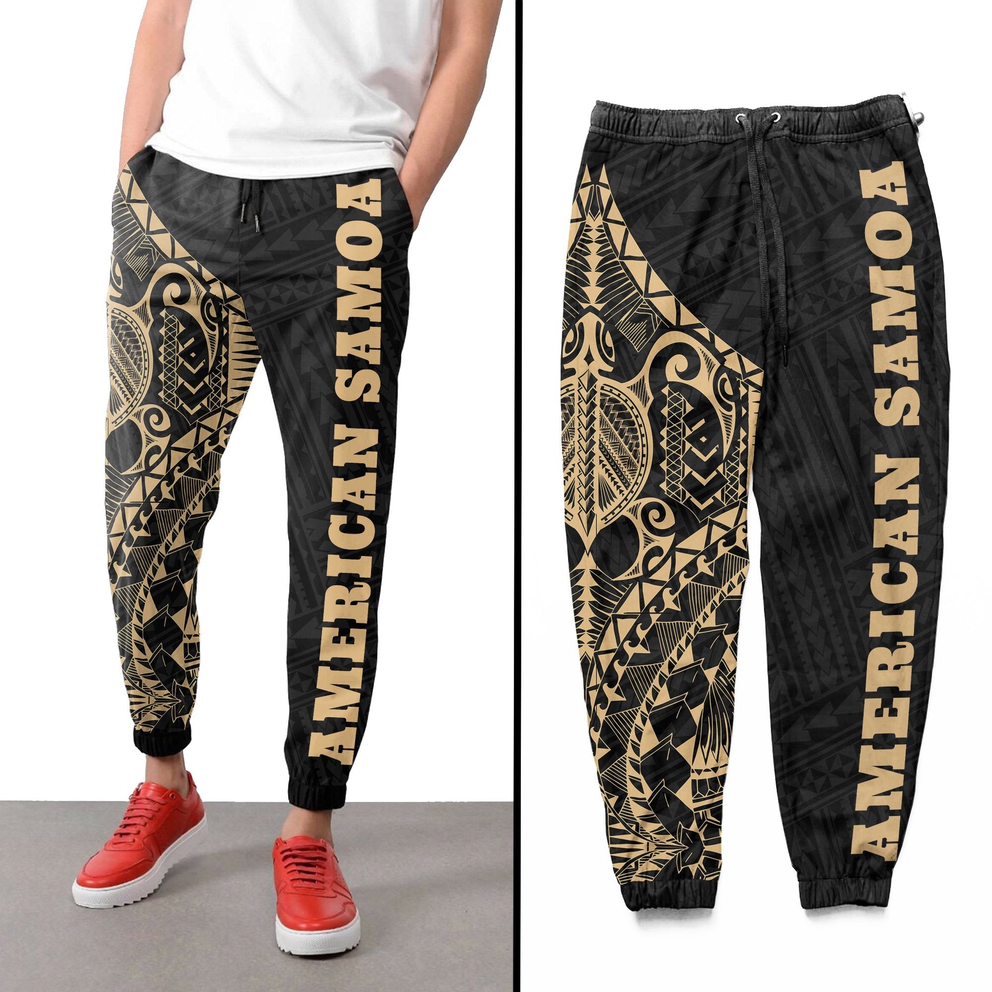 American Samoa 4th Sweatpants A16 Unisex Black - Polynesian Pride