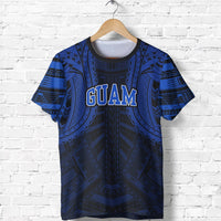 Guam Spirit T Shirt Guam Coat of Arms Polynesian Tattoo (Blue) Unisex Black - Polynesian Pride