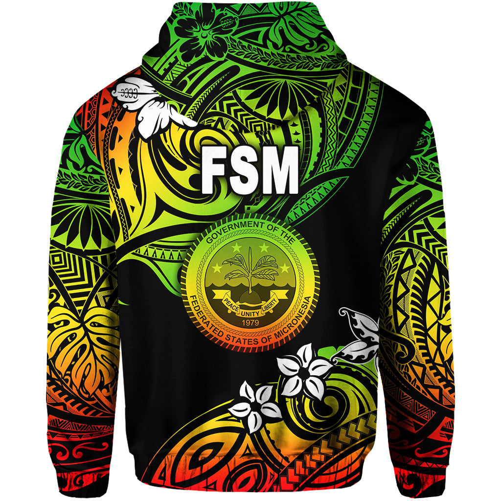 Federated States of Micronesia Zip Hoodie Unique Vibes Reggae LT8 - Polynesian Pride