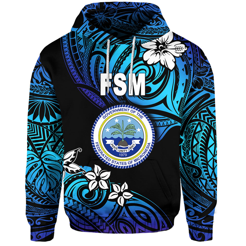 Federated States of Micronesia Hoodie Unique Vibes Blue LT8 - Polynesian Pride