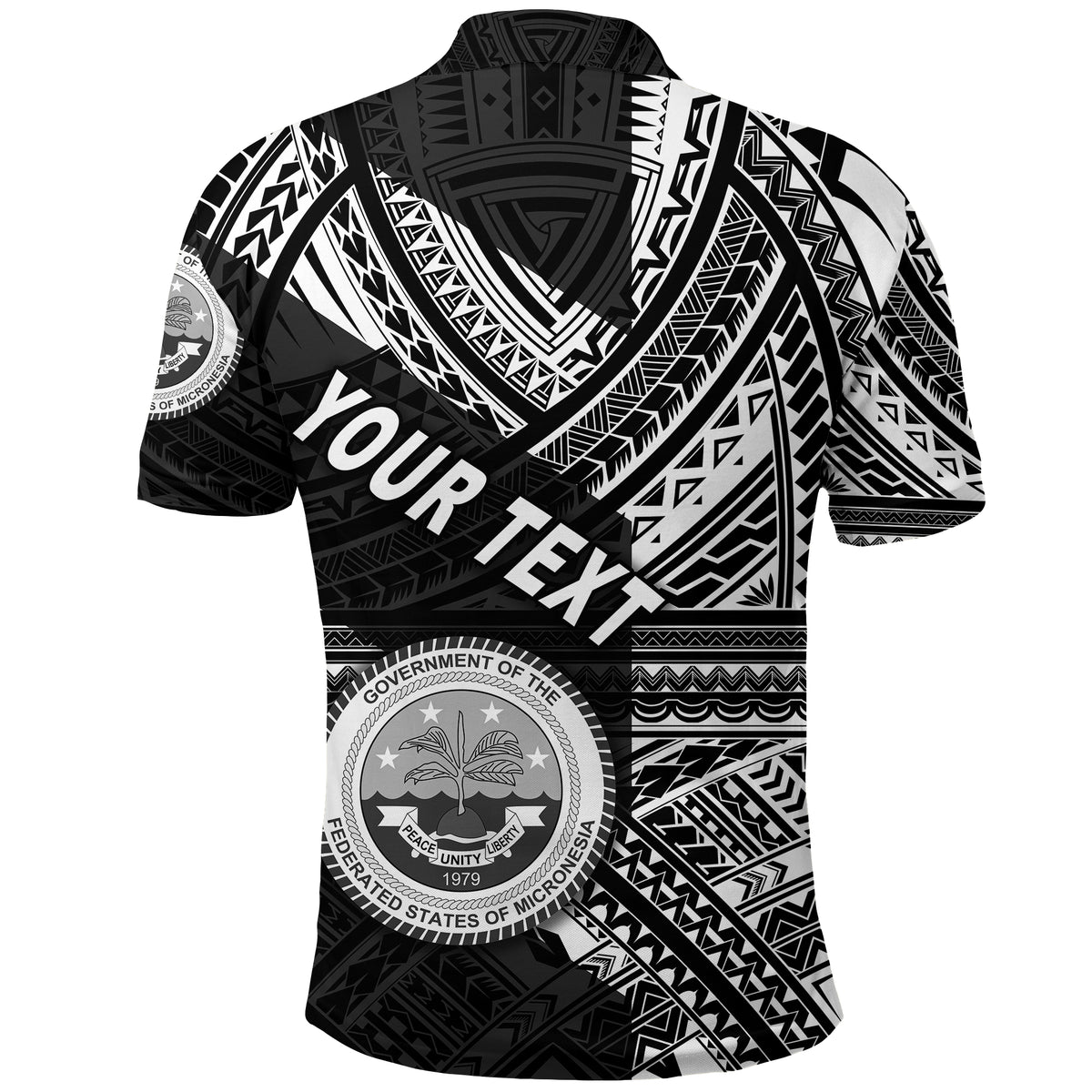 Custom Federated States of Micronesia Polo Shirt FSM Original Style Black LT8 - Polynesian Pride
