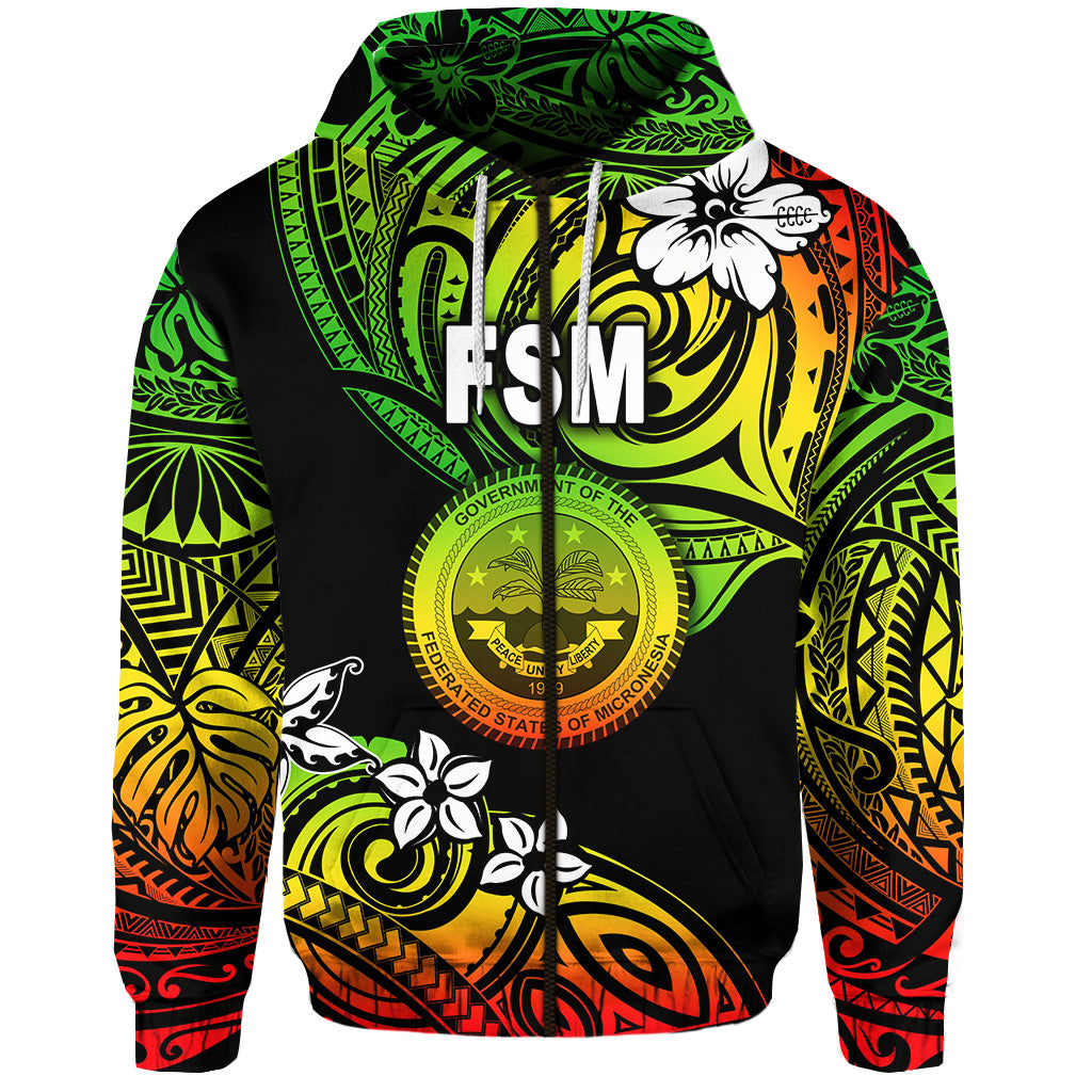 Federated States of Micronesia Zip Hoodie Unique Vibes Reggae LT8 - Polynesian Pride